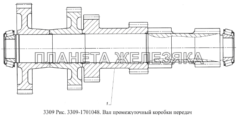 Вал промежуточный коробки передач ГАЗ-3309 (Евро 2)